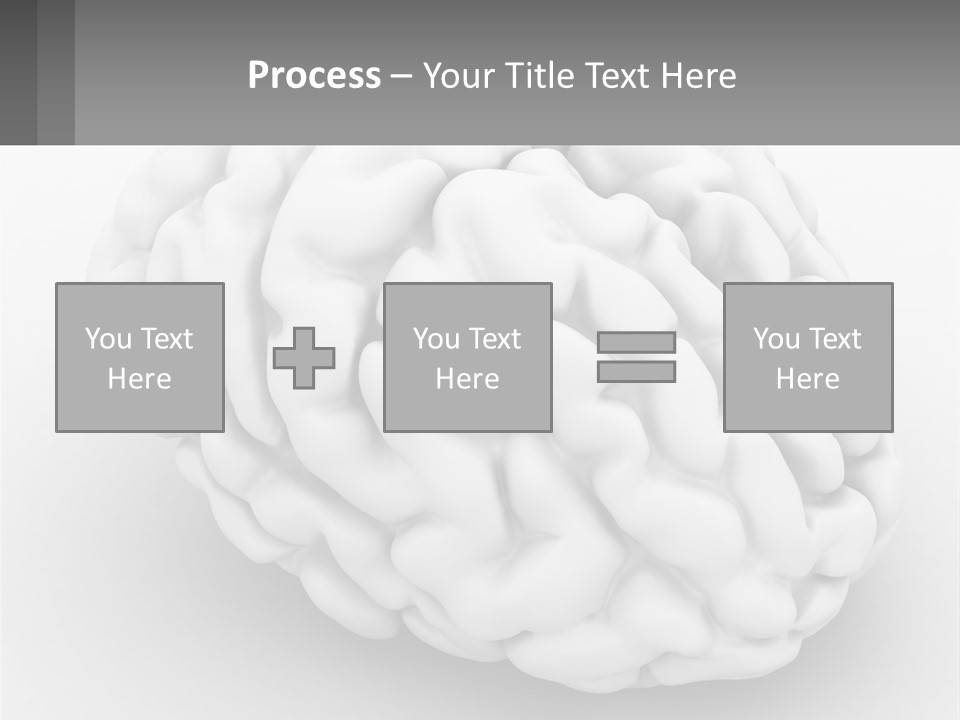 A White Brain Is Shown With A Gray Background PowerPoint Template