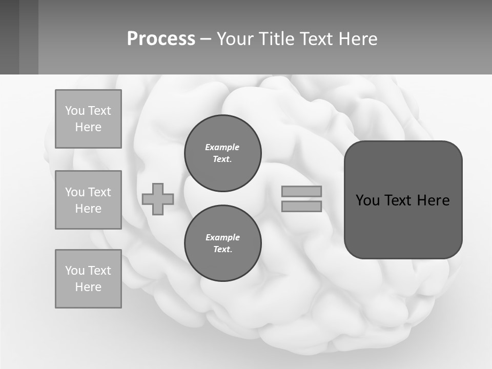 A White Brain Is Shown With A Gray Background PowerPoint Template