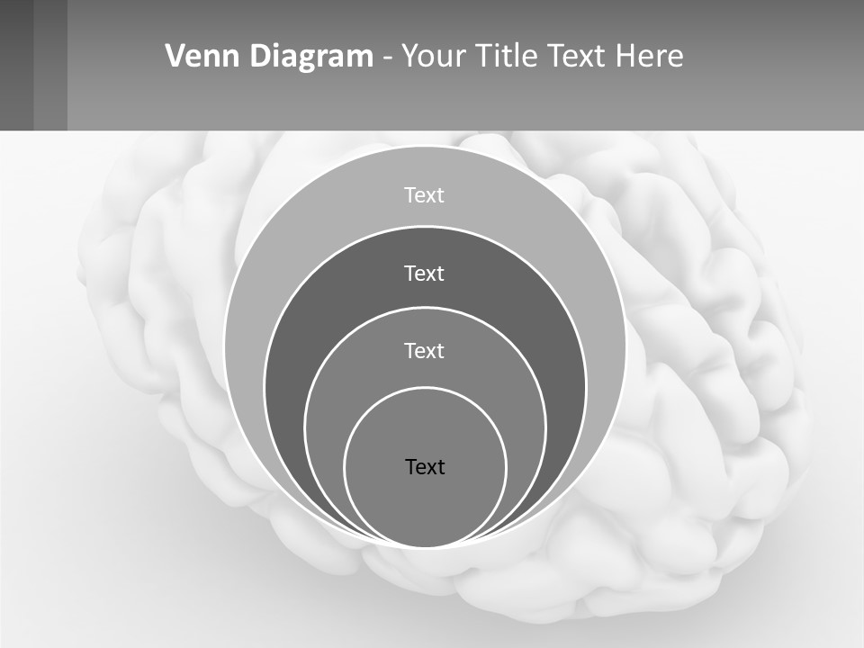 A White Brain Is Shown With A Gray Background PowerPoint Template