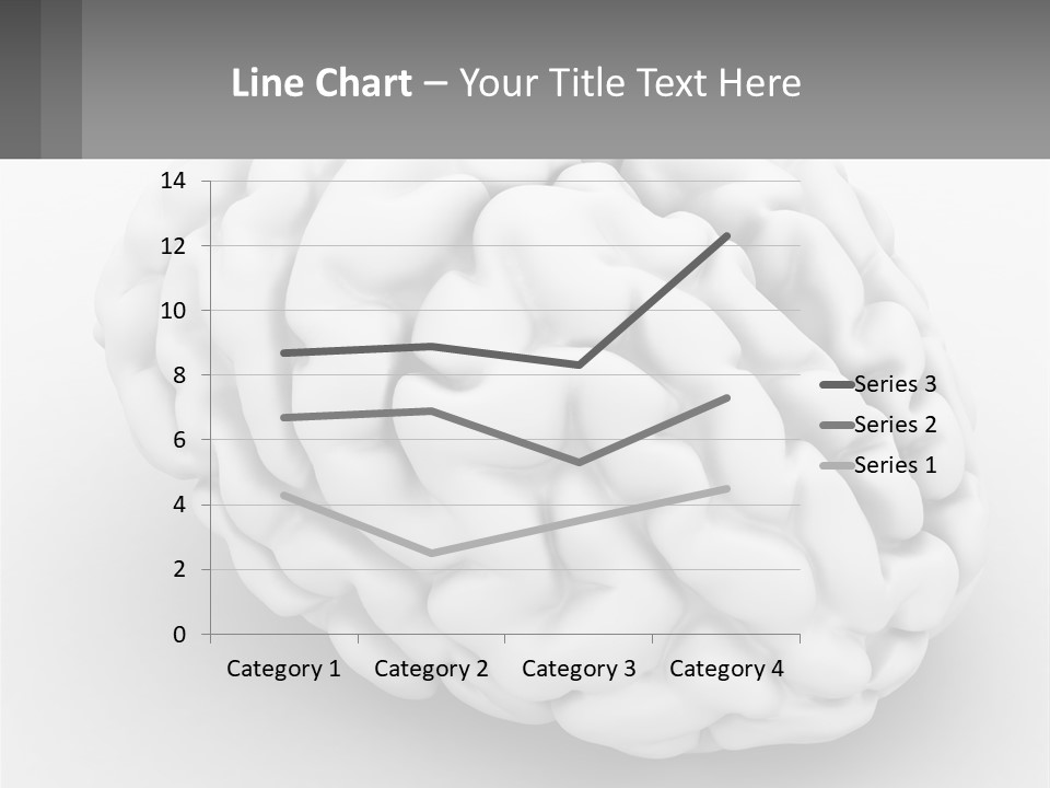 A White Brain Is Shown With A Gray Background PowerPoint Template