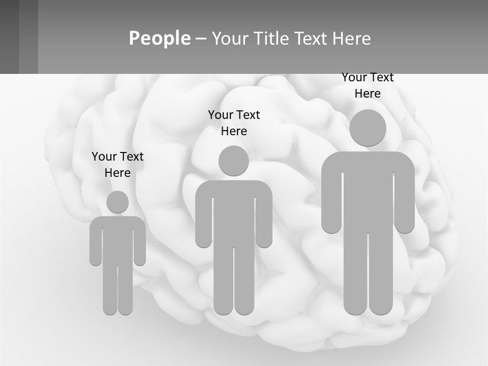 A White Brain Is Shown With A Gray Background PowerPoint Template