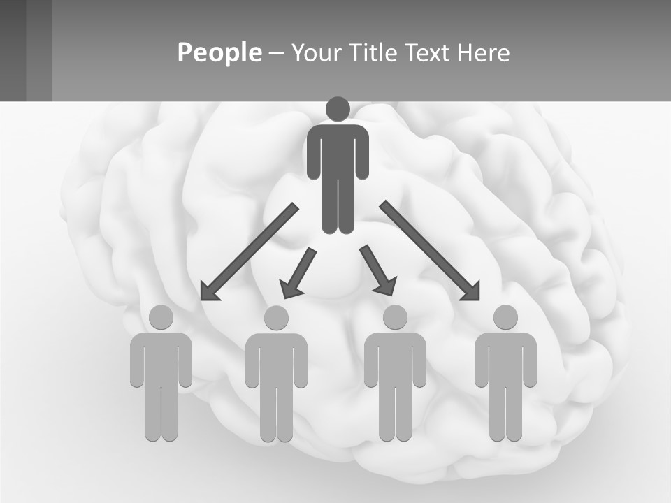 A White Brain Is Shown With A Gray Background PowerPoint Template