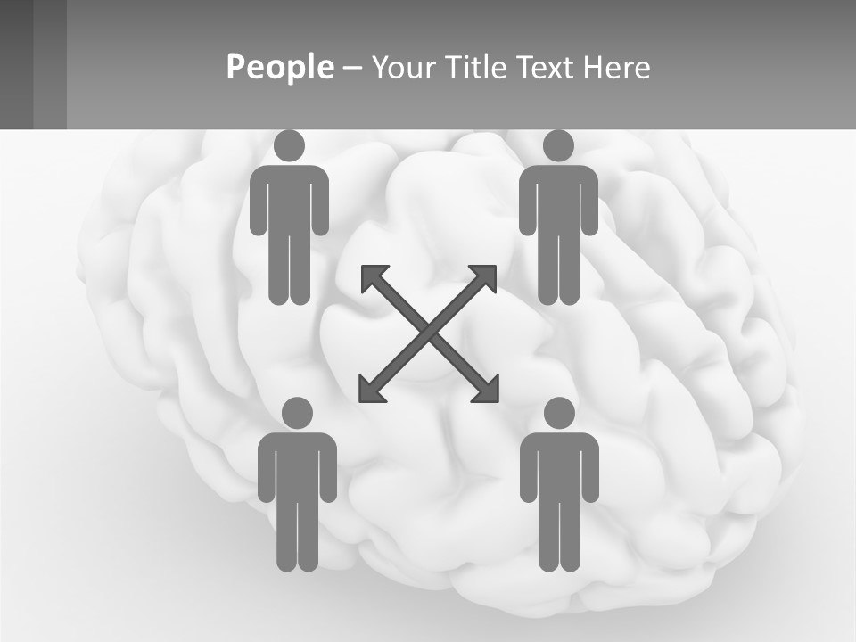 A White Brain Is Shown With A Gray Background PowerPoint Template