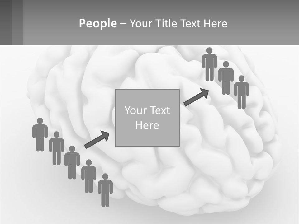A White Brain Is Shown With A Gray Background PowerPoint Template