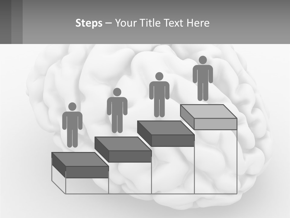 A White Brain Is Shown With A Gray Background PowerPoint Template