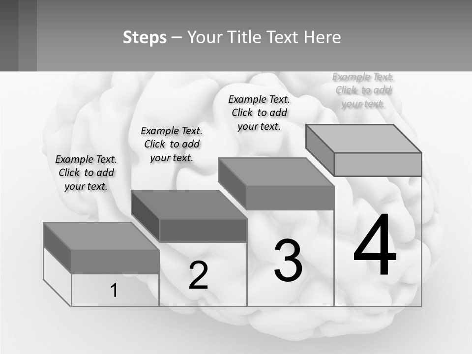 A White Brain Is Shown With A Gray Background PowerPoint Template