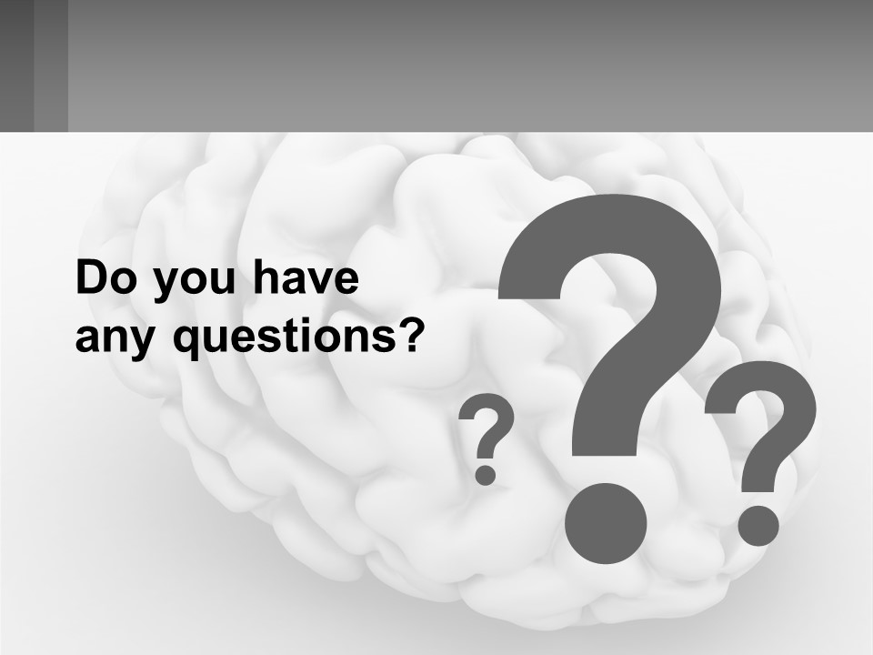 A White Brain Is Shown With A Gray Background PowerPoint Template
