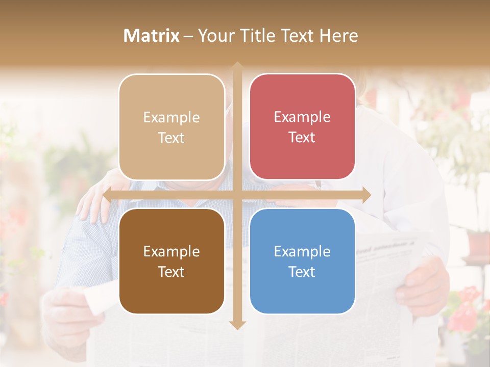 A Woman And A Man Reading A Newspaper PowerPoint Template