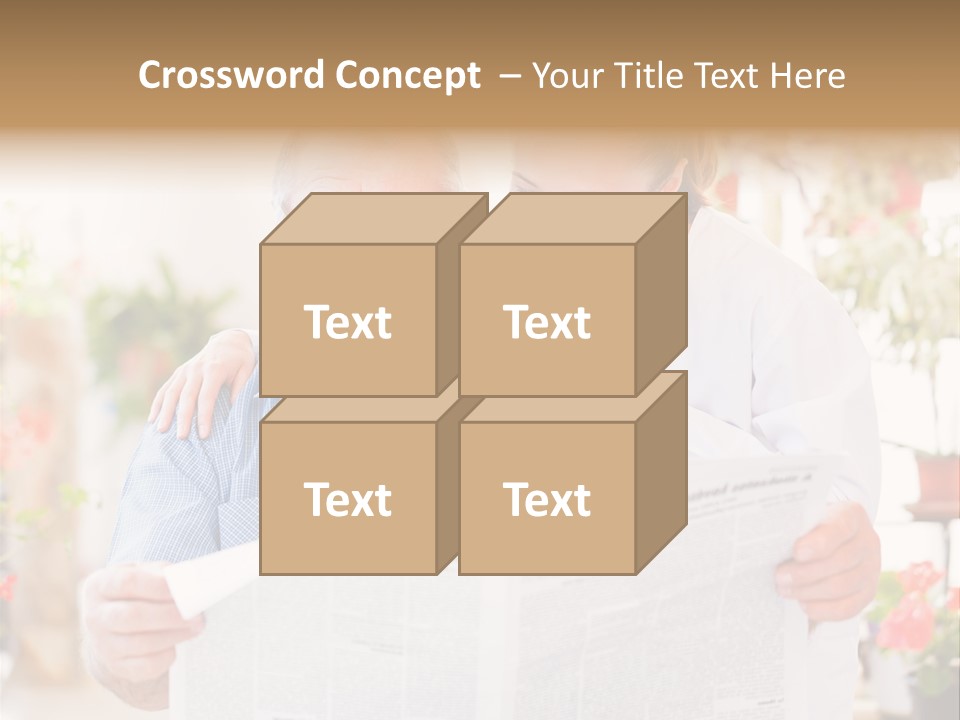 A Woman And A Man Reading A Newspaper PowerPoint Template