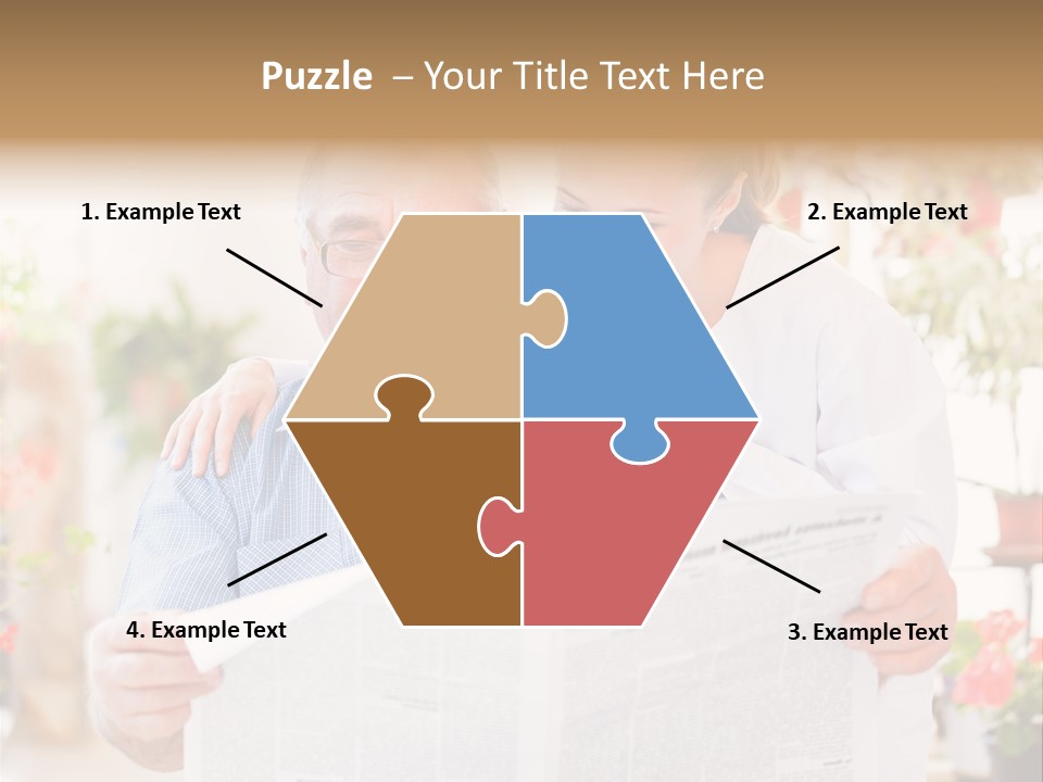 A Woman And A Man Reading A Newspaper PowerPoint Template