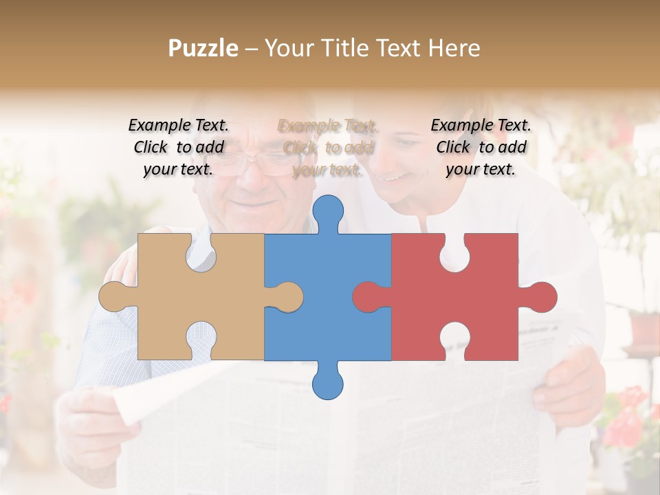 A Woman And A Man Reading A Newspaper PowerPoint Template