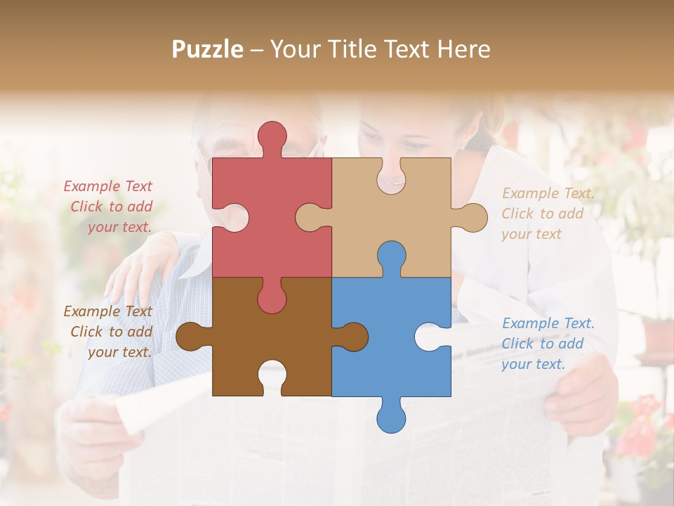 A Woman And A Man Reading A Newspaper PowerPoint Template