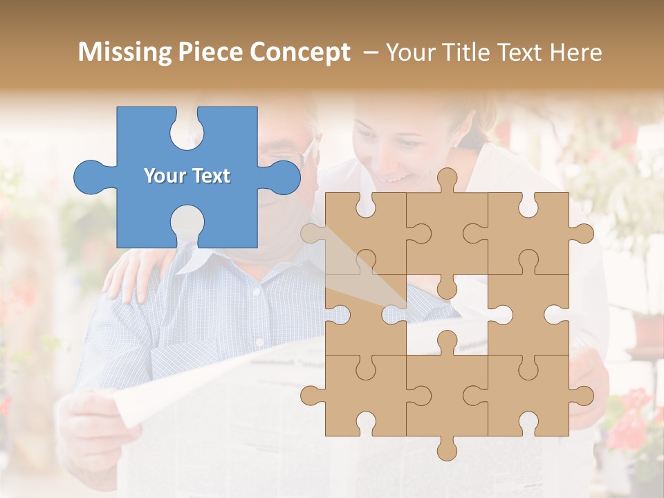 A Woman And A Man Reading A Newspaper PowerPoint Template