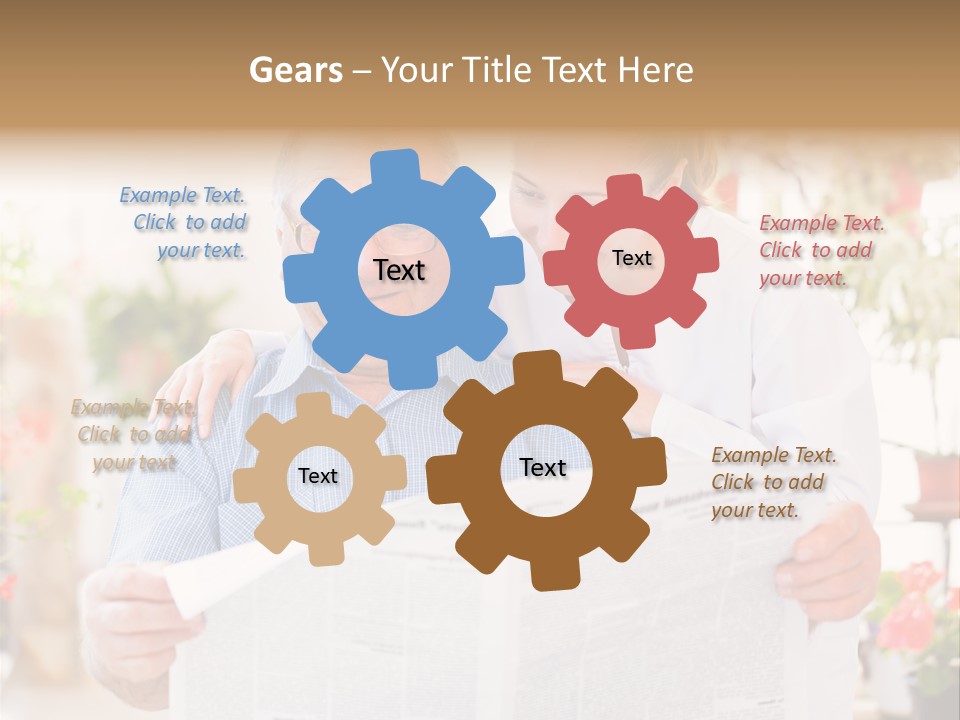 A Woman And A Man Reading A Newspaper PowerPoint Template