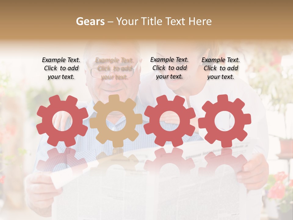 A Woman And A Man Reading A Newspaper PowerPoint Template