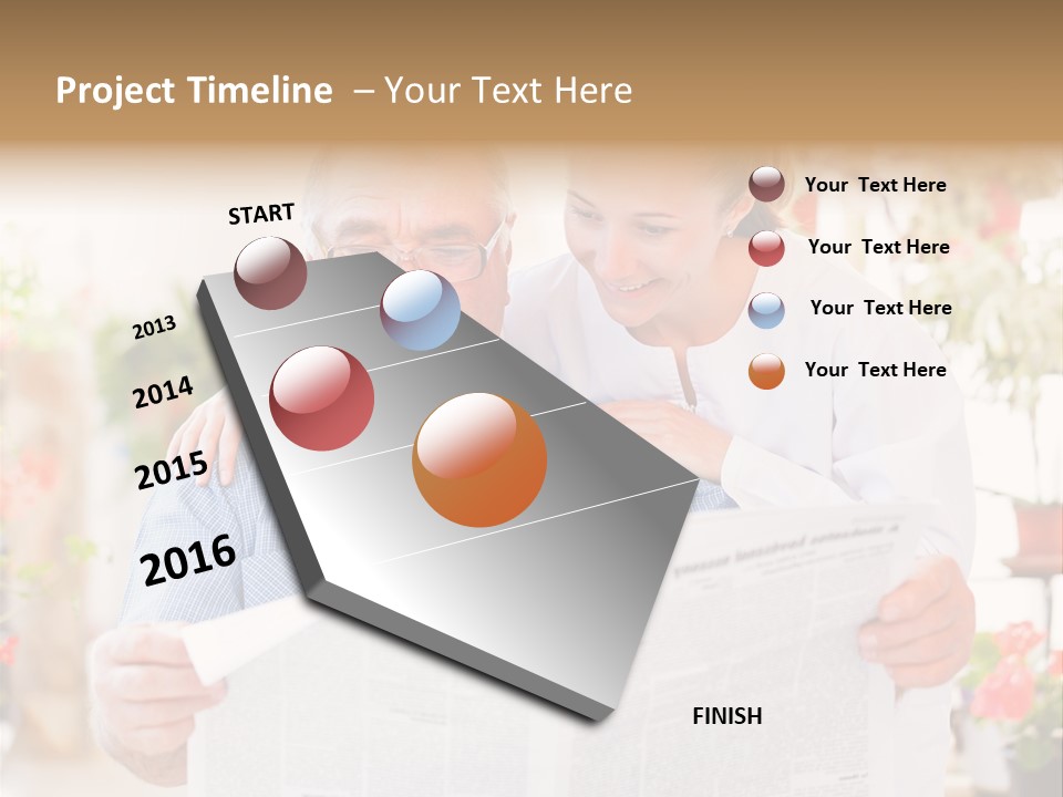 A Woman And A Man Reading A Newspaper PowerPoint Template