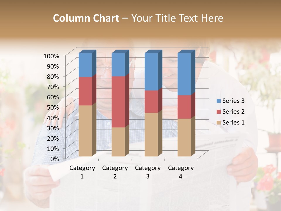A Woman And A Man Reading A Newspaper PowerPoint Template