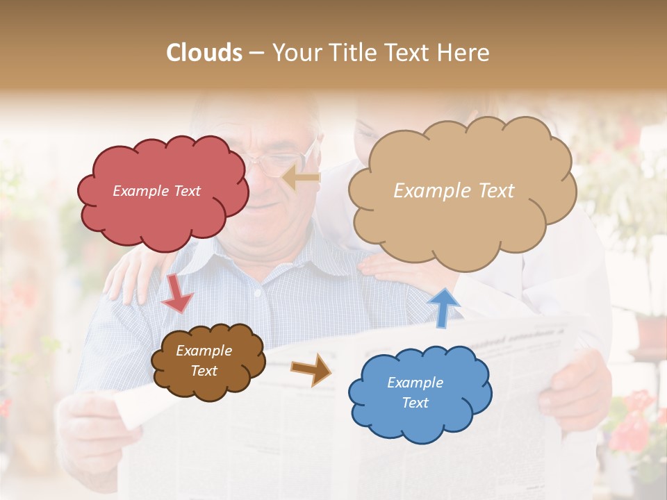 A Woman And A Man Reading A Newspaper PowerPoint Template