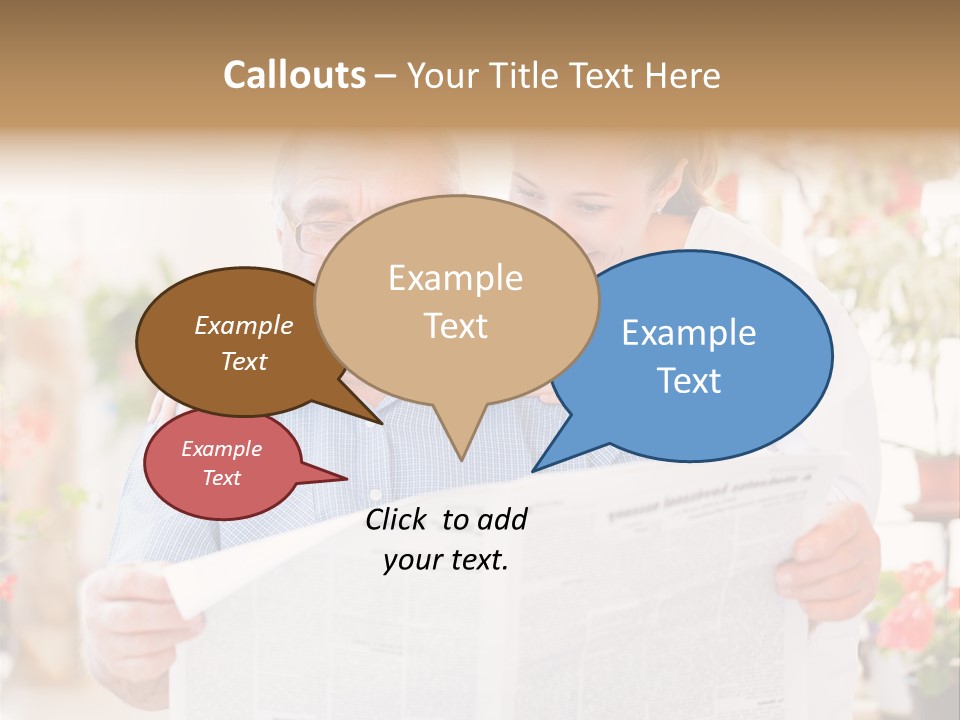 A Woman And A Man Reading A Newspaper PowerPoint Template