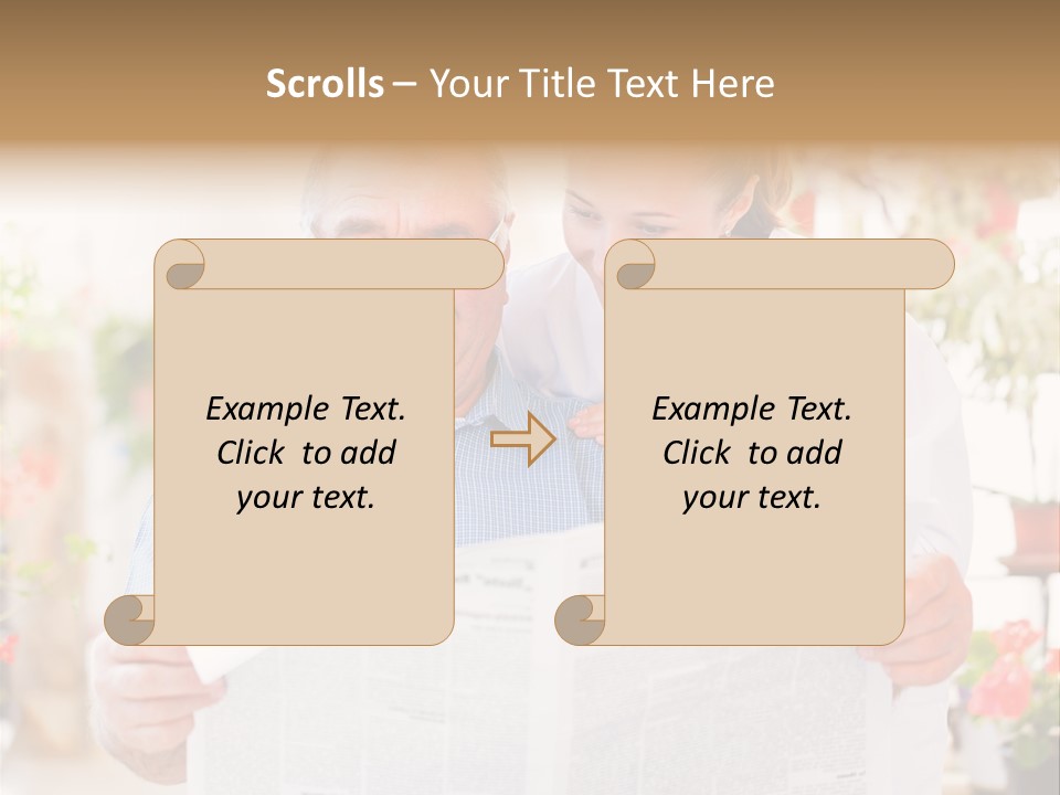 A Woman And A Man Reading A Newspaper PowerPoint Template