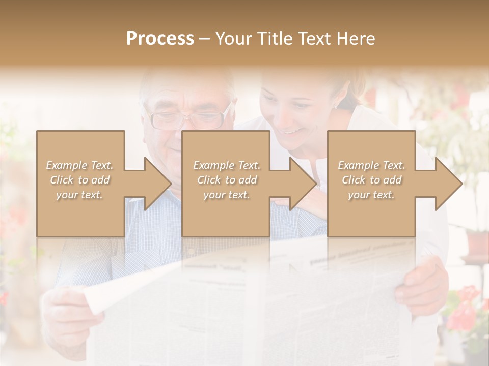 A Woman And A Man Reading A Newspaper PowerPoint Template
