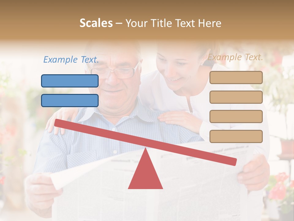 A Woman And A Man Reading A Newspaper PowerPoint Template