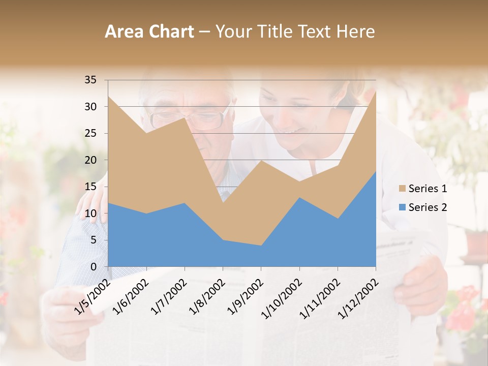A Woman And A Man Reading A Newspaper PowerPoint Template
