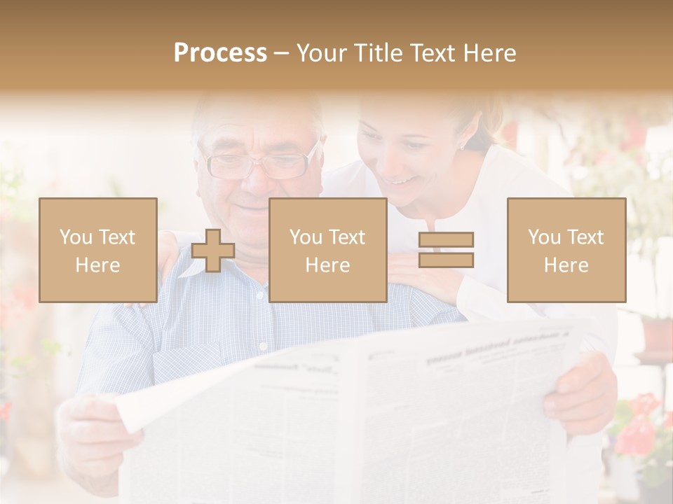 A Woman And A Man Reading A Newspaper PowerPoint Template