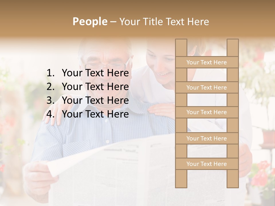 A Woman And A Man Reading A Newspaper PowerPoint Template