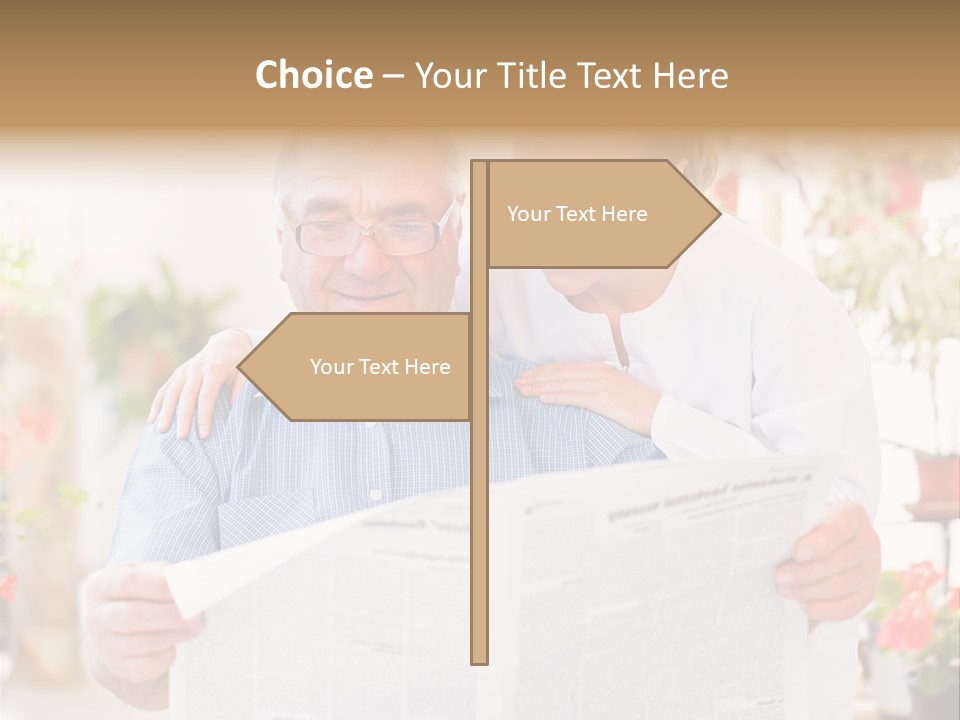 A Woman And A Man Reading A Newspaper PowerPoint Template