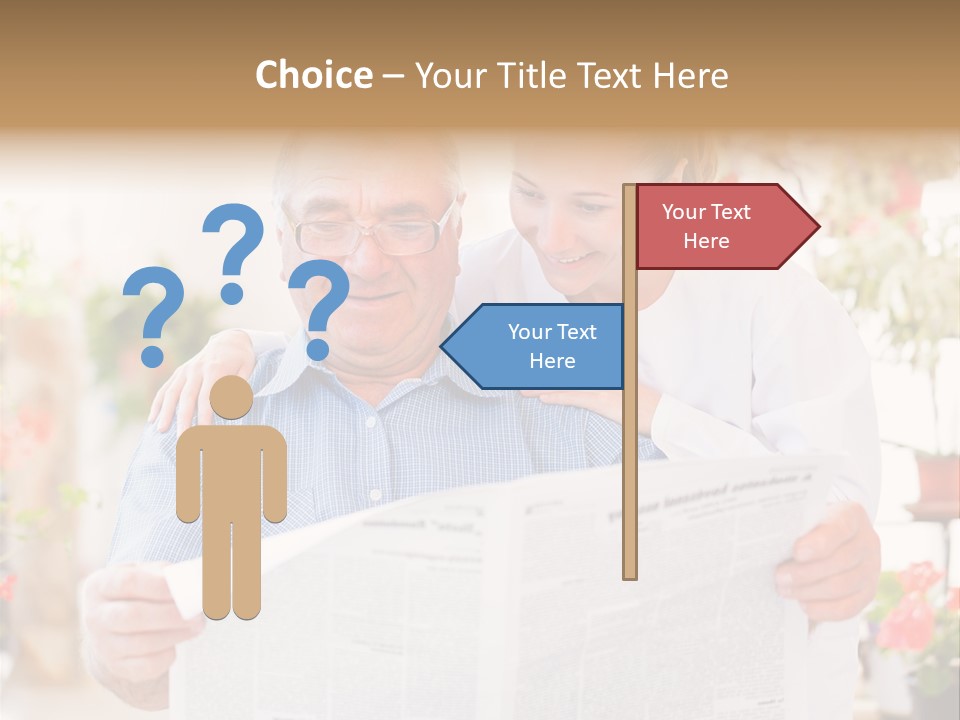 A Woman And A Man Reading A Newspaper PowerPoint Template