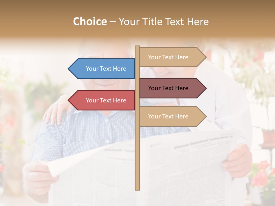 A Woman And A Man Reading A Newspaper PowerPoint Template