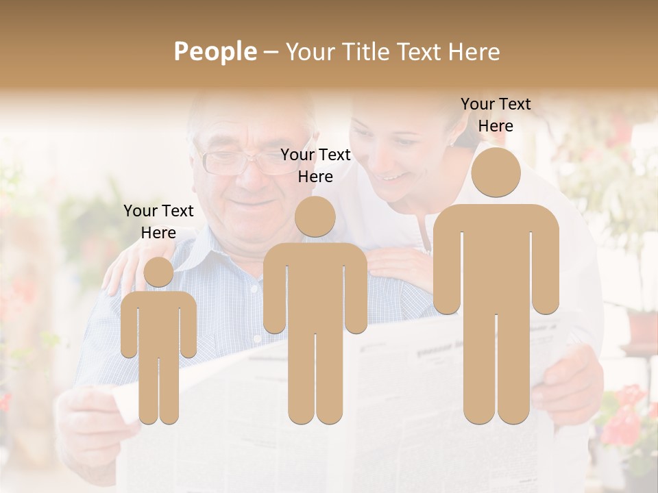 A Woman And A Man Reading A Newspaper PowerPoint Template
