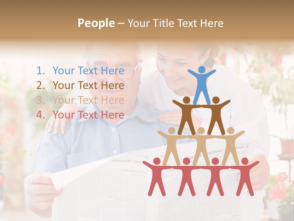 A Woman And A Man Reading A Newspaper PowerPoint Template