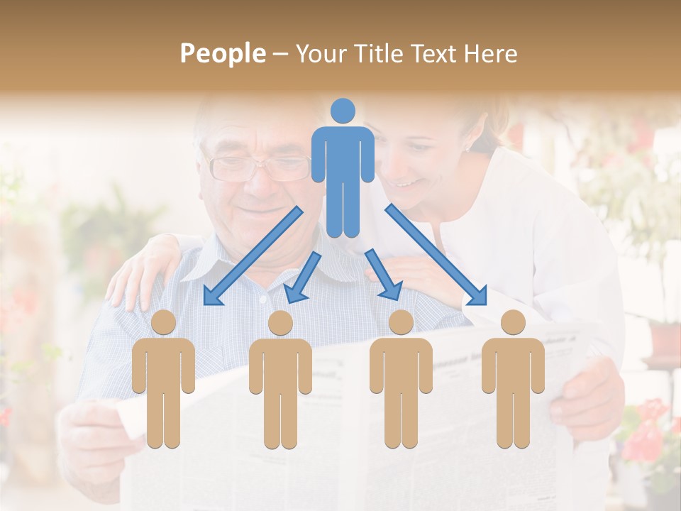 A Woman And A Man Reading A Newspaper PowerPoint Template