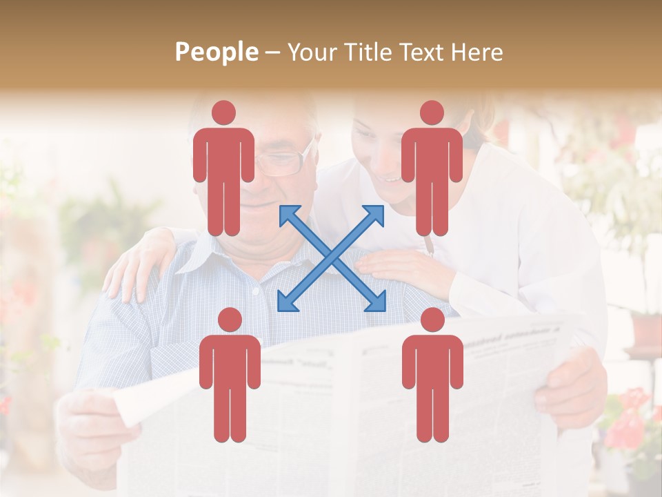 A Woman And A Man Reading A Newspaper PowerPoint Template