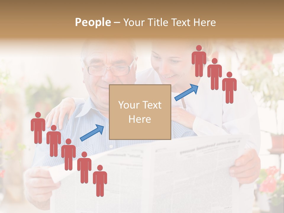 A Woman And A Man Reading A Newspaper PowerPoint Template