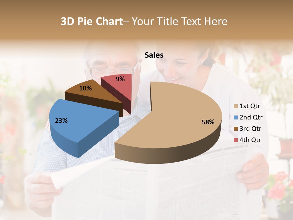 A Woman And A Man Reading A Newspaper PowerPoint Template