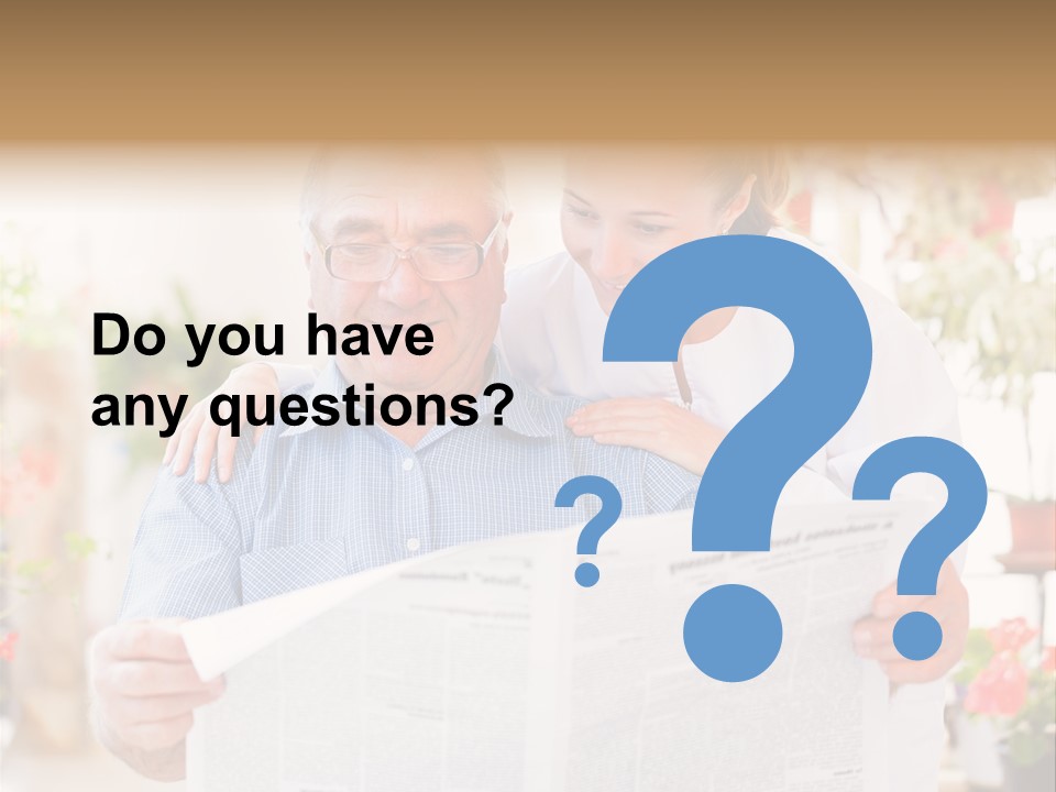 A Woman And A Man Reading A Newspaper PowerPoint Template