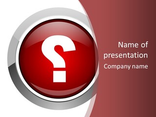 A Red Button With A Question Mark On It PowerPoint Template