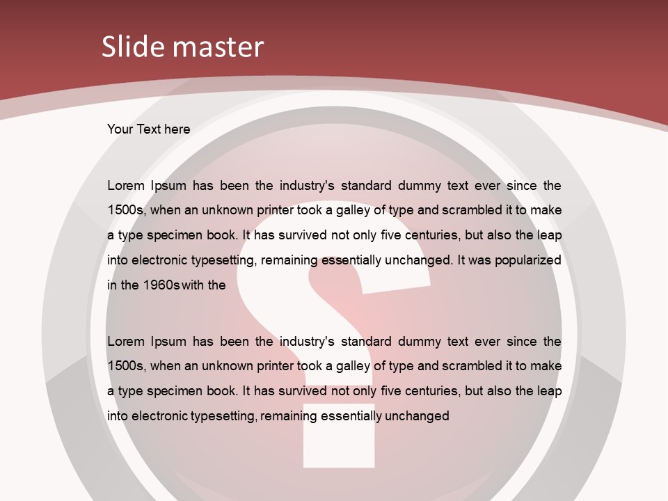 A Red Button With A Question Mark On It PowerPoint Template