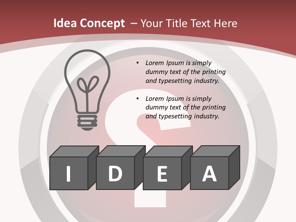 A Red Button With A Question Mark On It PowerPoint Template