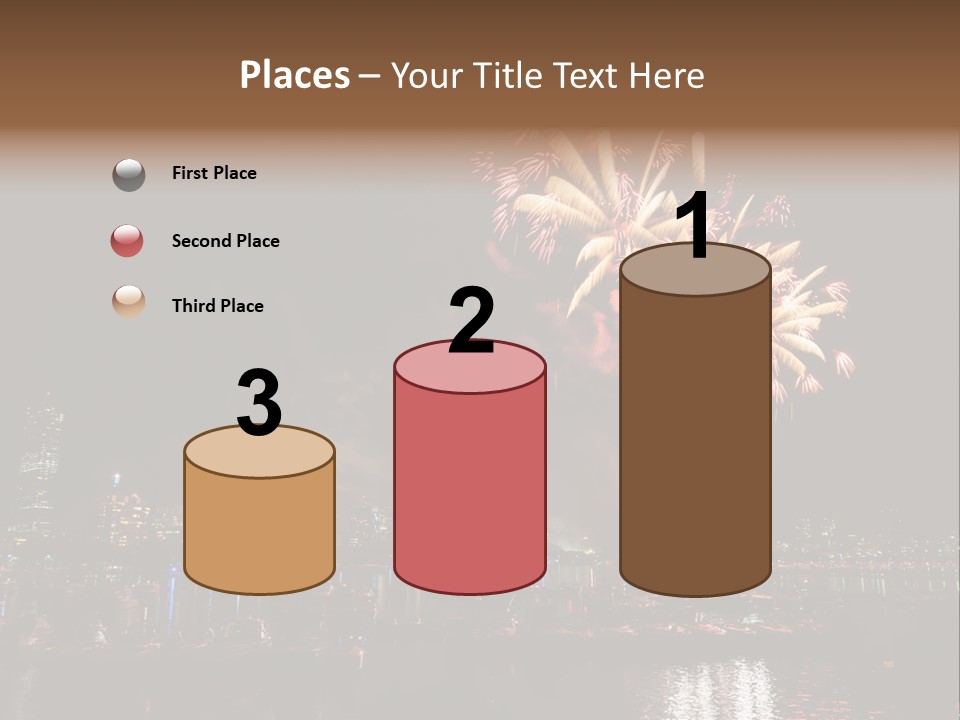 A Fireworks Display With A City Skyline In The Background PowerPoint Template
