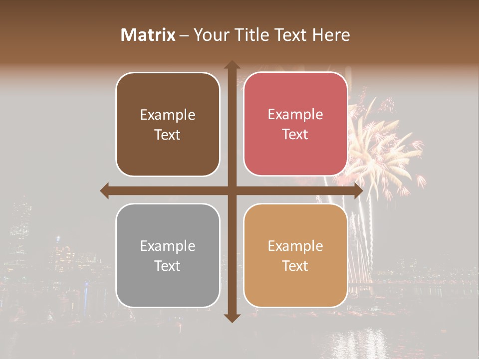 A Fireworks Display With A City Skyline In The Background PowerPoint Template