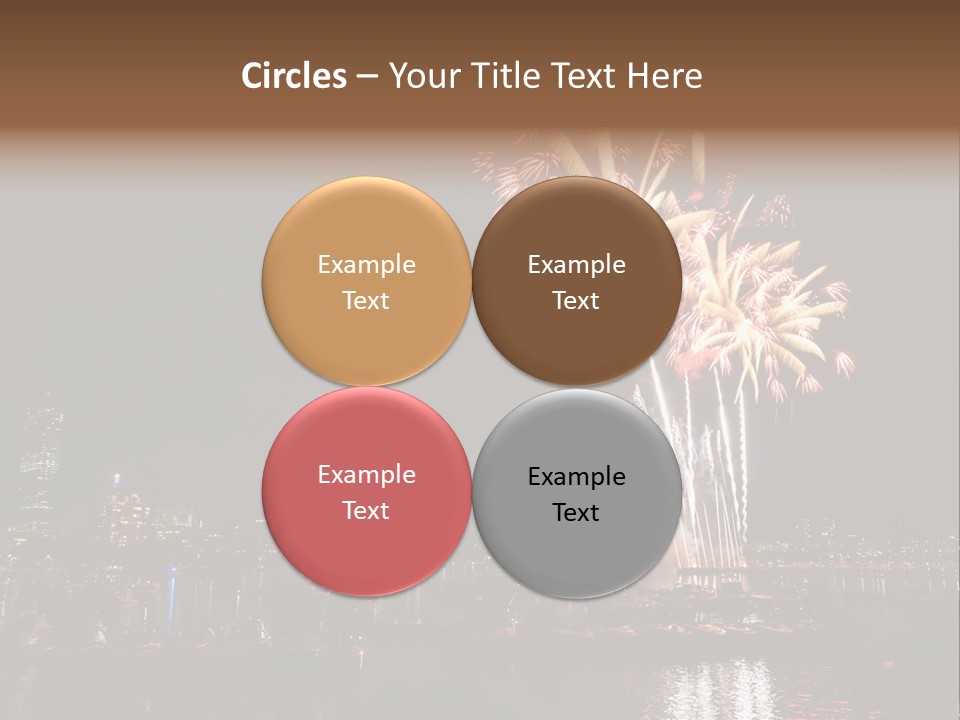 A Fireworks Display With A City Skyline In The Background PowerPoint Template