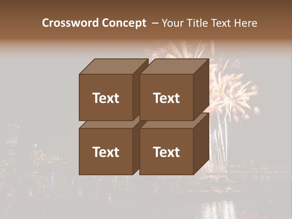 A Fireworks Display With A City Skyline In The Background PowerPoint Template
