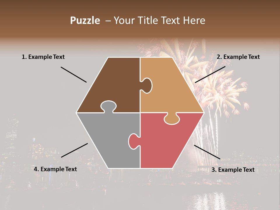 A Fireworks Display With A City Skyline In The Background PowerPoint Template