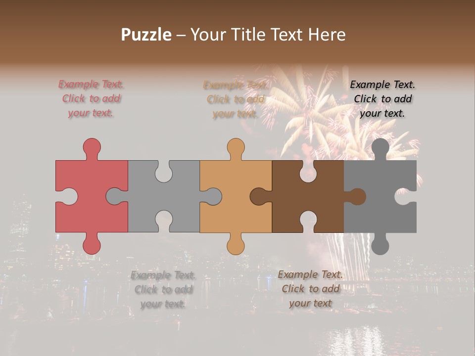 A Fireworks Display With A City Skyline In The Background PowerPoint Template