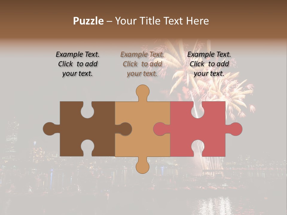 A Fireworks Display With A City Skyline In The Background PowerPoint Template