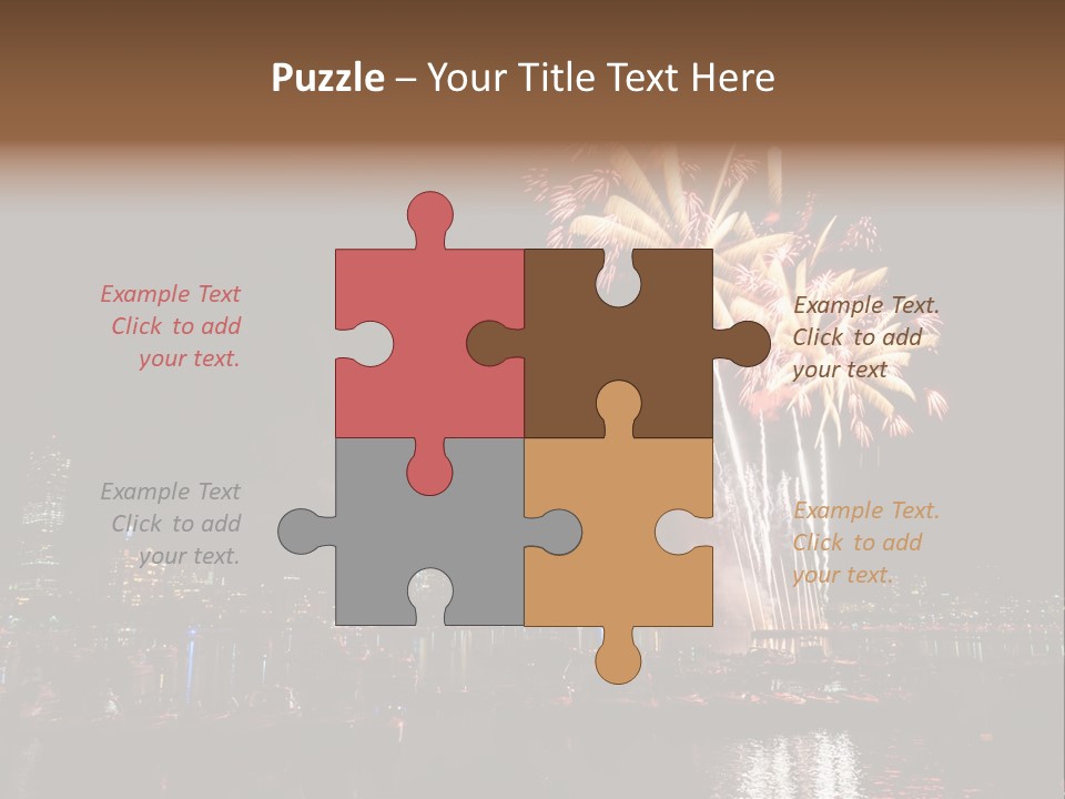 A Fireworks Display With A City Skyline In The Background PowerPoint Template